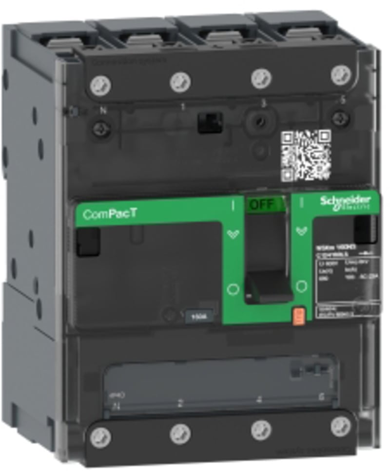 Schneider Electric Switch disconnector, ComPacT NSXm 50NA, 4 poles, thermal current Ith 50A, compression lugs and busbar connectors C114050BS