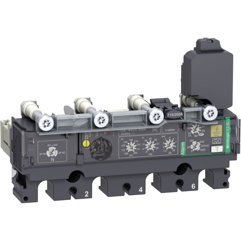 Schneider Electric Trip unit MicroLogic Vigi 4.2AL, ComPacT NSX100/160/250, 4 poles, electronic basic protections, earth leakage alarm, 40A C1044A040
