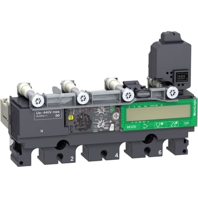 Schneider Electric Trip unit MicroLogic Vigi 7.2E ALUMINIUM, ComPacT NSX160/250, 4P, basic protections, earth leakage alarm, energy meter, 160A C1647A160