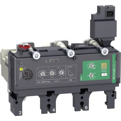 Schneider Electric Trip unit MicroLogic Vigi 4.3, ComPacT NSX630, 3 poles, electronic basic and earth leakage protections, 570A rating C6334V570