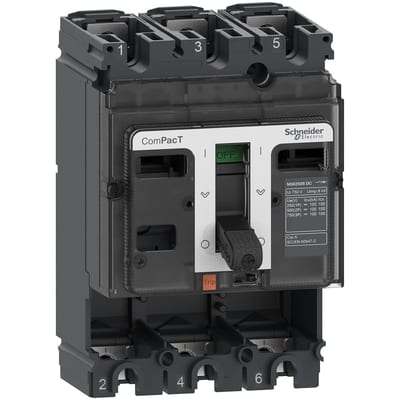 Schneider Electric Circuit breaker basic frame, ComPacT NSX160F DC, 36KA/750VDC, 3 poles, 160A frame rating, without trip unit C16F3D