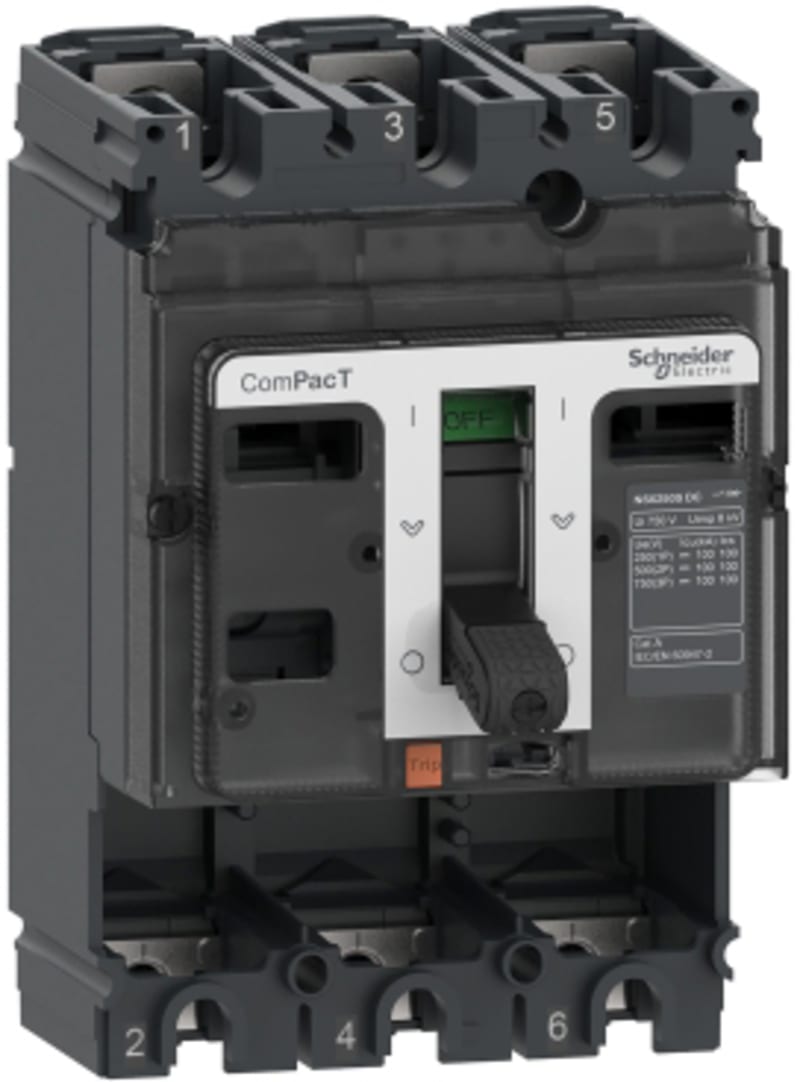 Schneider Electric Circuit breaker basic frame, ComPacT NSX250F DC, 36KA/750VDC, 3 poles, 250A frame rating, without trip unit C25F3D