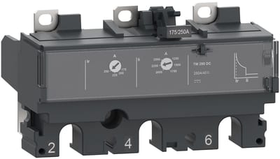 Schneider Electric Trip unit TM160DC, ComPacT NSX160 DC, 3 poles, thermal magnetic protections, 160A rating C163TM160D
