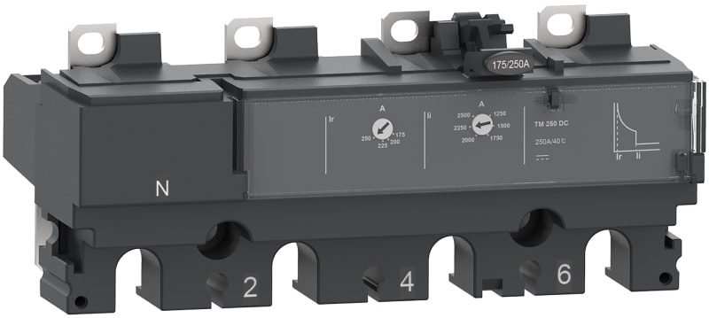 Schneider Electric Trip unit TM80DC, ComPacT NSX100 DC, 4 poles, thermal magnetic protections, 80A rating C104TM080D
