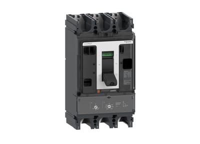 Schneider Electric Circuit breaker, ComPacT NSX400S DC, 100KA/750VDC, 3 poles, TM-DC trip unit 250A C40S3TM250D