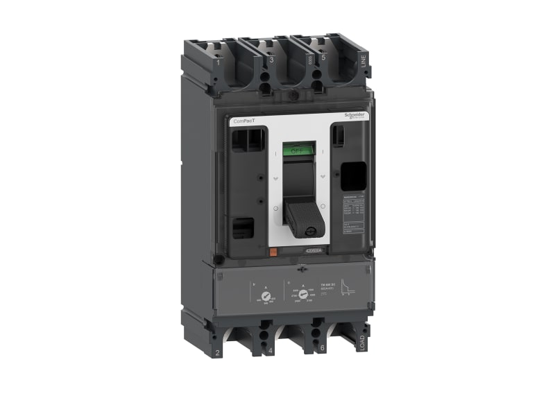 Schneider Electric Circuit breaker, ComPacT NSX400S DC, 100KA/750VDC, 3 poles, TM-DC trip unit 320A C40S3TM320D