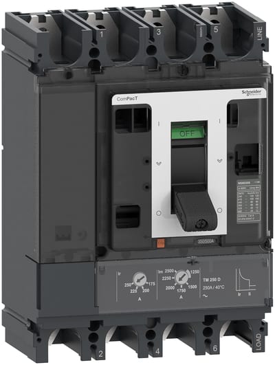 Schneider Electric Circuit breaker, ComPacT NSX500 DC PV, 10KA/1000VDC, 4 poles, TM-DC PV trip unit 500A C63F4TM500D1