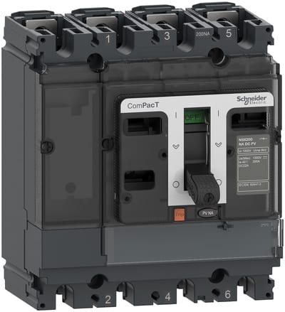 Schneider Electric Switch disconnector, ComPacT NSX100NA DC PV, 4 poles, fixed, 100A rating, 1000V C104100D1S