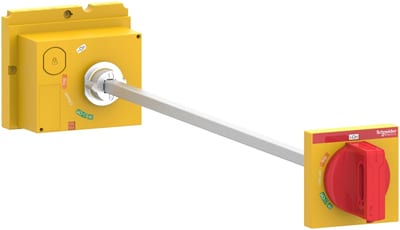 Schneider Electric extended rotary handle, ComPacT NSX 100/160/250, red handle on yellow front, shaft length 185 to 600 mm, IP55 LV429340T