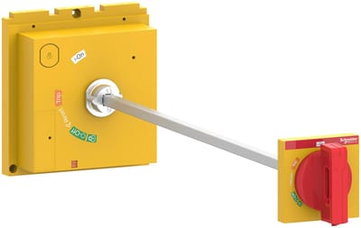Schneider Electric extended rotary handle, ComPacT NSX 400/630, red handle on yellow front, shaft length 209 to 600 mm, IP55 LV432600T