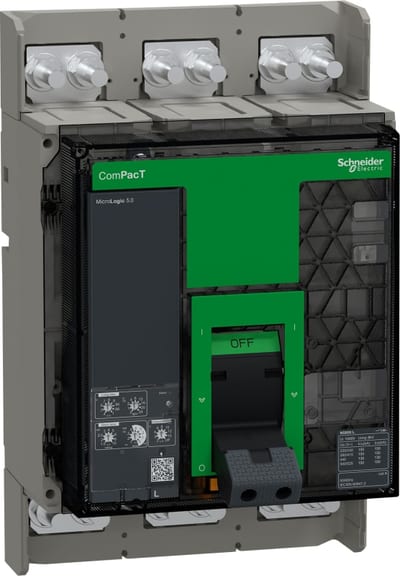 Schneider Electric Circuit breaker, ComPacT NS1250N, 50KA at 415VAC, 3P, fixed, manually operated, MicroLogic 2.0 control unit, 1250A C125N320FM