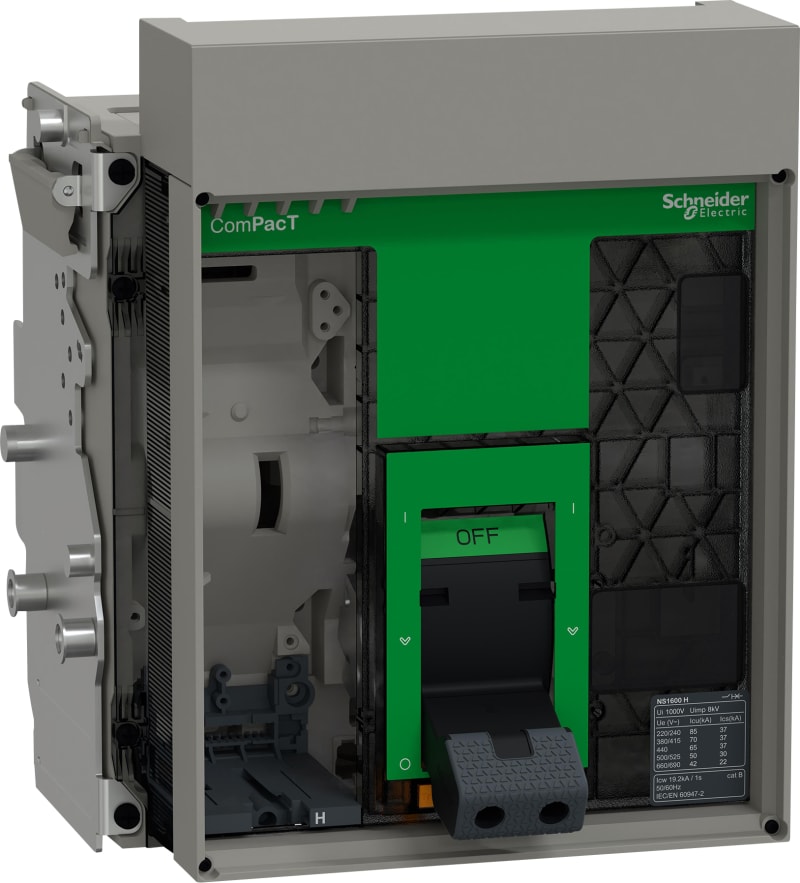 Schneider Electric Circuit breaker frame, ComPacT NS1600H, 70KA at 415VAC, 1600A, 3P, withdrawable, manually operated, without control unit C160H3WM