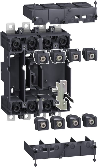 Schneider Electric plug in base, ComPact NSX 100/160/250, front/rear connected, 4 poles LV429267