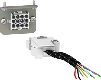 Schneider Electric manual auxiliary connector, fixed and moving part, ComPact NSX 100 to NSX630, withdrawable circuit breakers, 1 to 9 wires LV429272