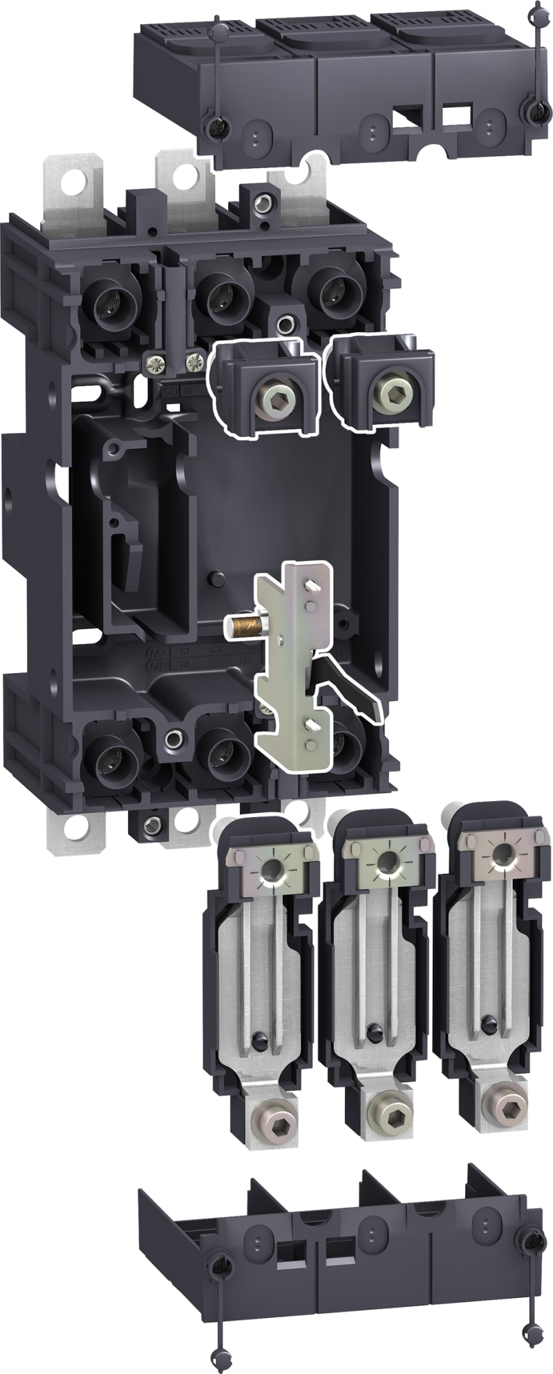 Schneider Electric plug-in kit, ComPact NSX 100/160/250 with Vigi add-on module, 3 poles LV429291