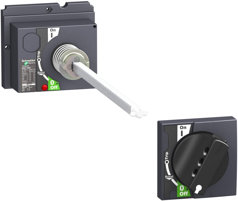 Schneider Electric extended rotary handle, ComPact NSX 100/160/250, black handle, shaft length 185 to 600 mm, IP55 LV429338