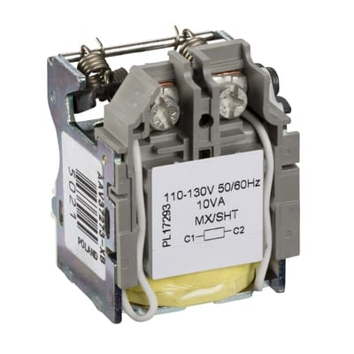Schneider Electric Shunt trip release MX, ComPacT NSX, 110/130VAC 50/60Hz, screwless spring terminal connections LV429386