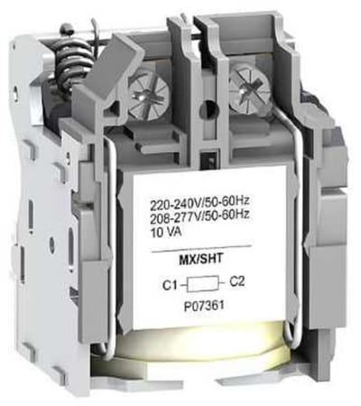 Schneider Electric MX shunt release, ComPacT NSX, rated voltage 24 VDC, screwless spring terminal connections LV429390
