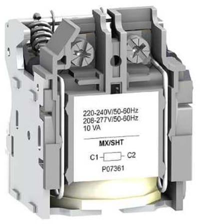 Schneider Electric MX shunt release, ComPacT NSX, rated voltage 48 VDC, screwless spring terminal connections LV429392