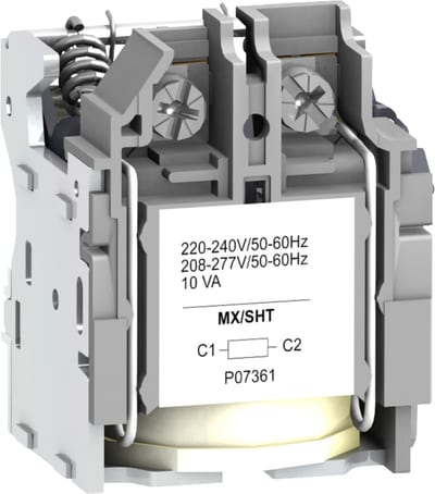 Schneider Electric MX shunt release, ComPacT NSX, rated voltage 125 VDC, screwless spring terminal connections LV429393