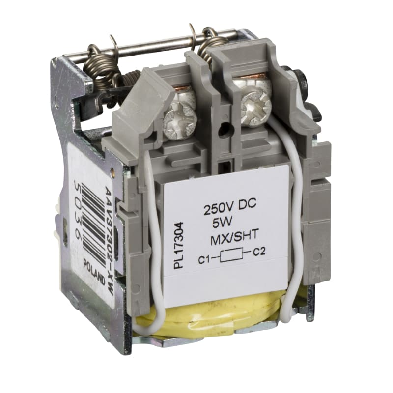 Schneider Electric MX shunt release, ComPacT NSX, rated voltage 250 VDC, screwless spring terminal connections LV429394