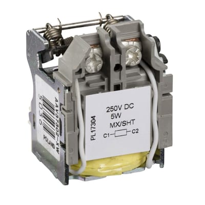 Schneider Electric MX shunt release, ComPacT NSX, rated voltage 250 VDC, screwless spring terminal connections LV429394