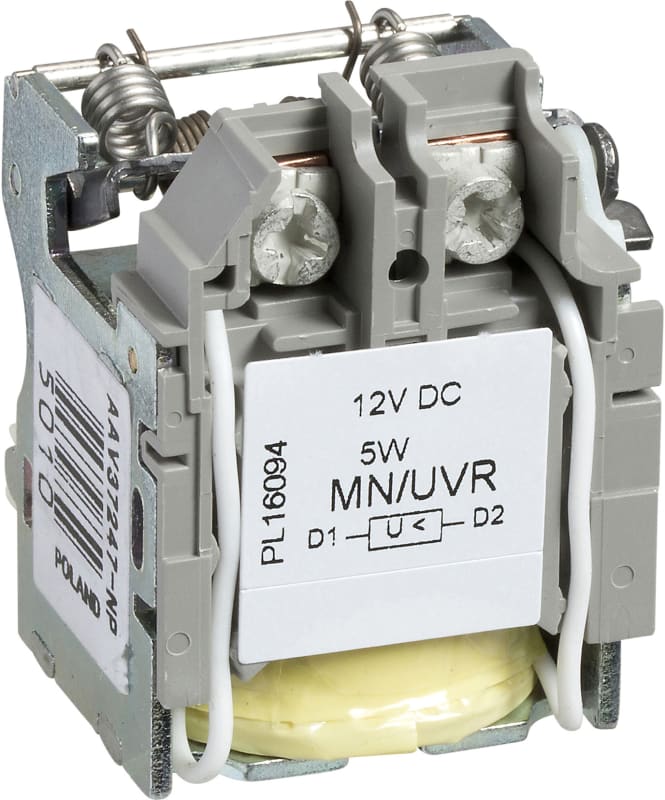 Schneider Electric MN undervoltage release, ComPacT NSX, rated voltage 24 VDC, screwless spring terminal connections LV429410