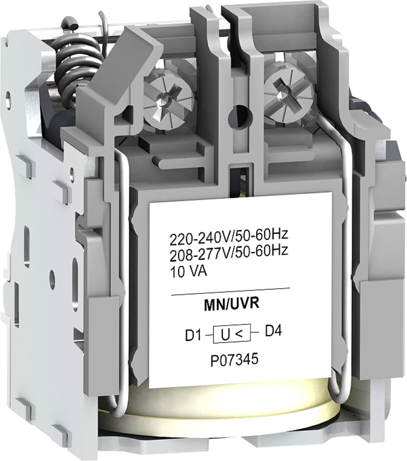 Schneider Electric MN undervoltage release, ComPacT NSX, rated voltage 48 VDC, screwless spring terminal connections LV429412
