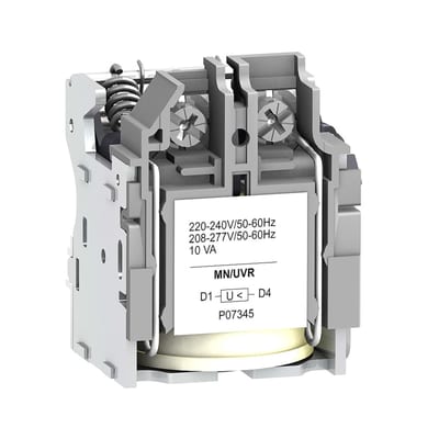 Schneider Electric MN undervoltage release, ComPacT NSX, rated voltage 250 VDC, screwless spring terminal connections LV429414