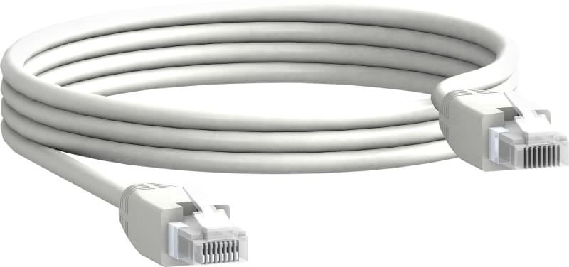 Schneider Electric communication cable, 2 x RJ45 male connectors, 1 m length, set of 5 parts TRV00810