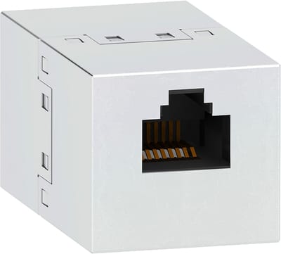 Schneider Electric TRV00870 RJ45 double connector, female-female, set of 5 parts
