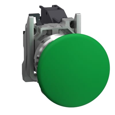 Schneider Electric Complete push button, Harmony XB4, Explosive atmosphere, green mushroom pushbutton XB4BC31GEX