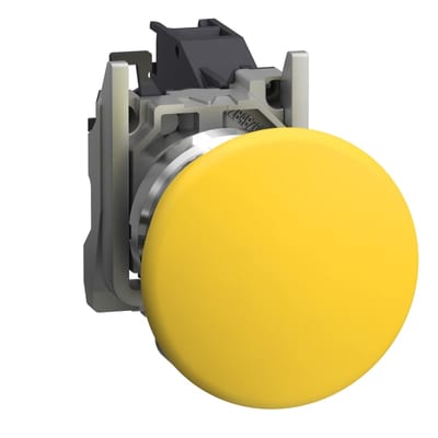 Schneider Electric Complete push button, Harmony XB4, Explosive atmosphere, yellow mushroom pushbutton XB4BC51GEX