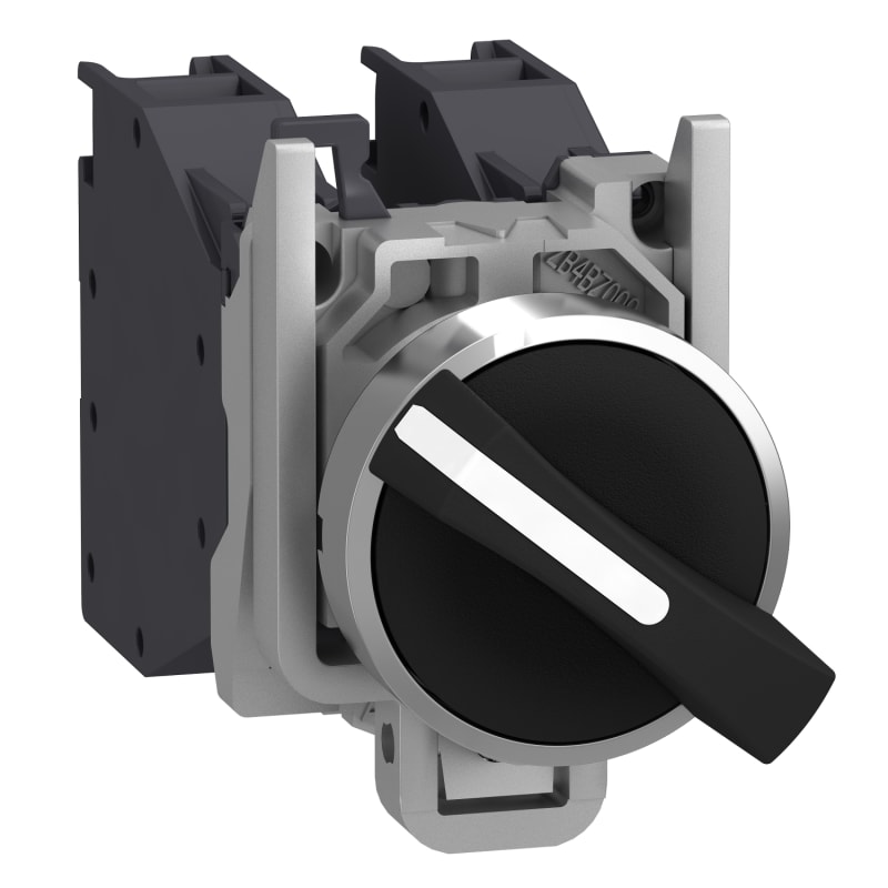 Schneider Electric Selector switch, Harmony XB4 - ATEX D, metal, 22mm, 2 positions, black standard handle, stay put, screw clamp terminals, 1NO + 1NC XB4BD25GEX