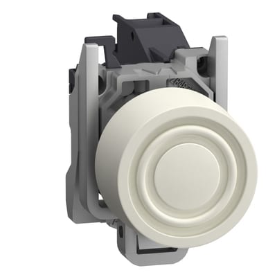 Schneider Electric Complete push button, Harmony XB4 - ATEX D, white projecting with boot, metal, 22mm, spring return, 1NO XB4BPS11GEX