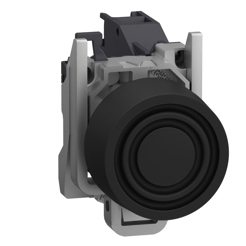 Schneider Electric Complete push button, Harmony XB4 - ATEX D, black projecting with boot, metal, 22mm, spring return, 1NO XB4BPS21GEX