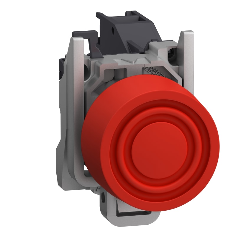 Schneider Electric Complete push button, Harmony XB4, Explosive atmosphere, pushbutton red with integrated boot XB4BPS42GEX