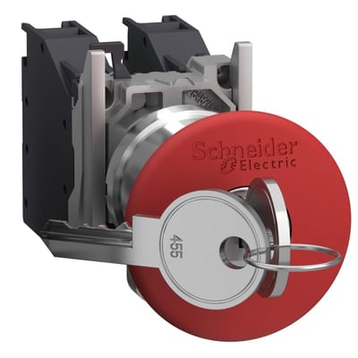 Schneider Electric Complete emergency stop push button, Harmony XB4, Explosive atmosphere, 455 key RELEASE XB4BS9445GEX