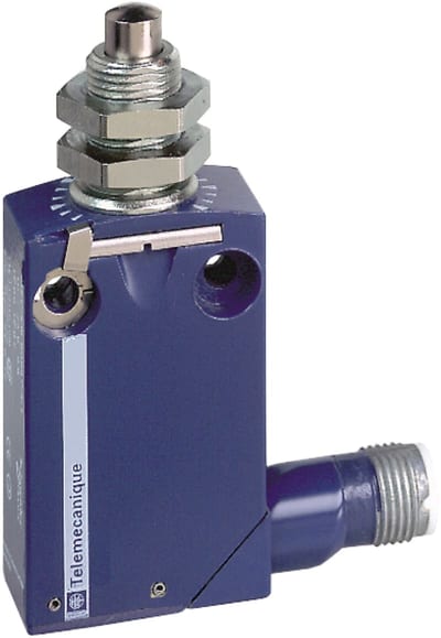 Telemecanique XCMD21F0C12 Limit Switch, Plunger Head, Metal Body, M12 connector (5-pin)