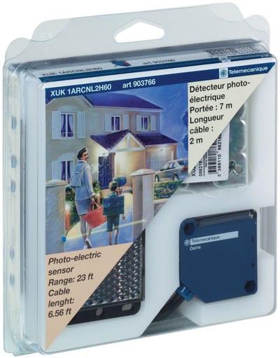 Telemecanique XUK1ARCNL2H60 Photoelectric Sensor, Retroreflective, AC/DC supply, relay NO/NC, 2 m cable