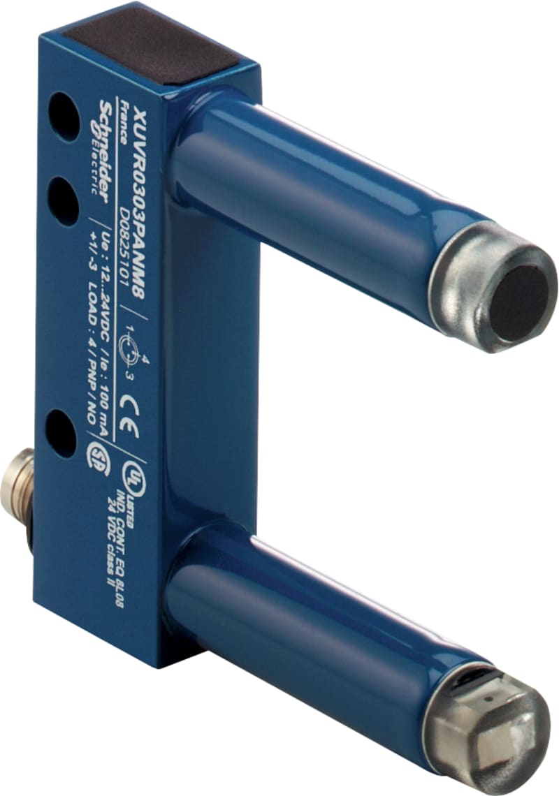Telemecanique XUVR0303PANL2 Fork Photoelectric Sensor 30 × 30 mm, PNP NO, 2 m cable