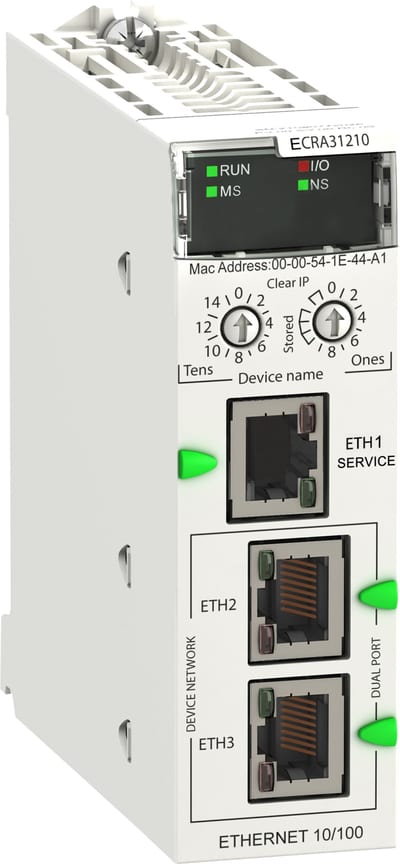 Schneider Electric Modicon X80 EIO Drop adapter with Ethernet backplane BMECRA31210