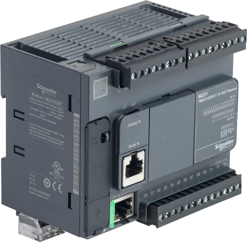 Schneider Electric controller M221 24 IO transistor PNP Ethernet TM221CE24T