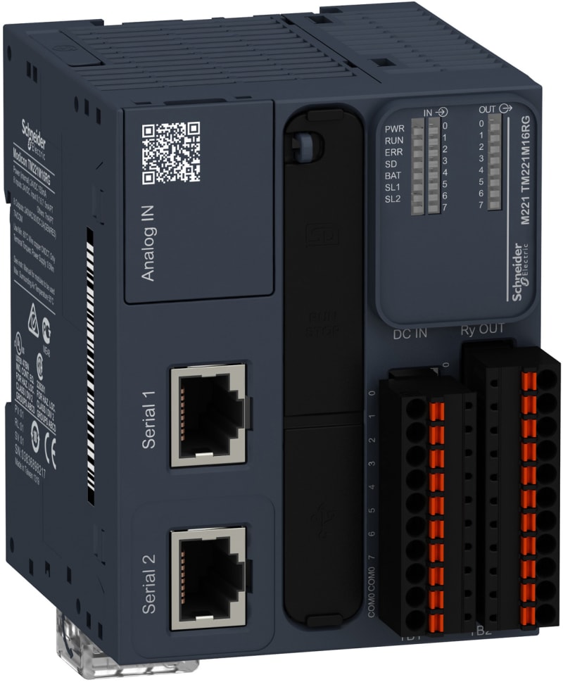 Schneider Electric controller M221 16 IO relay spring TM221M16RG