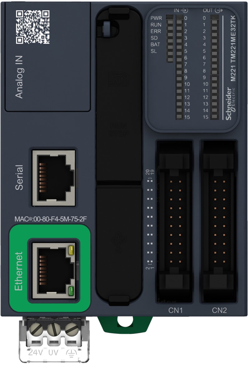 Schneider Electric controller M221 32 IO transistor PNP Ethernet TM221ME32TK