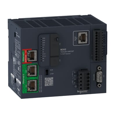 Schneider Electric Motion controller, Modicon M262, 5NS/instruction, 4 axes, Ethernet, Sercos TM262M15MESS8T