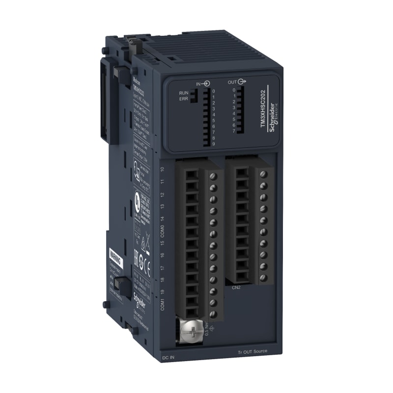 Schneider Electric Module hight speed counting, Modicon TM3, 2 channels HSC, 10 inputs, 8 outputs (screw) TM3XHSC202