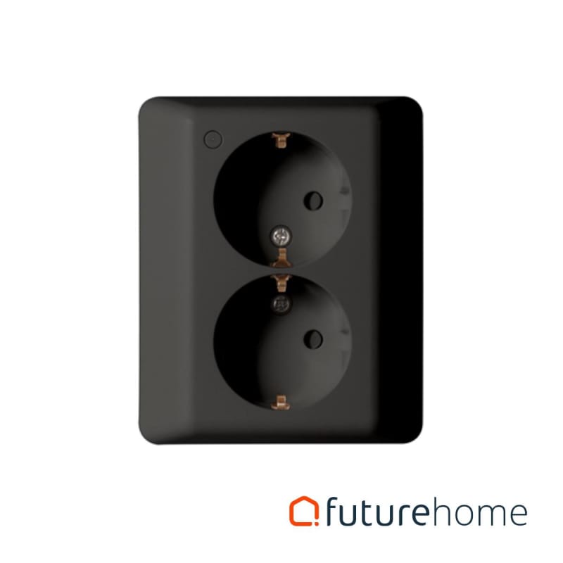 Socket double recessed ZigBee 3.0 black (FH9046)