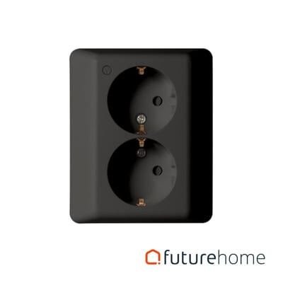 Socket double recessed ZigBee 3.0 black