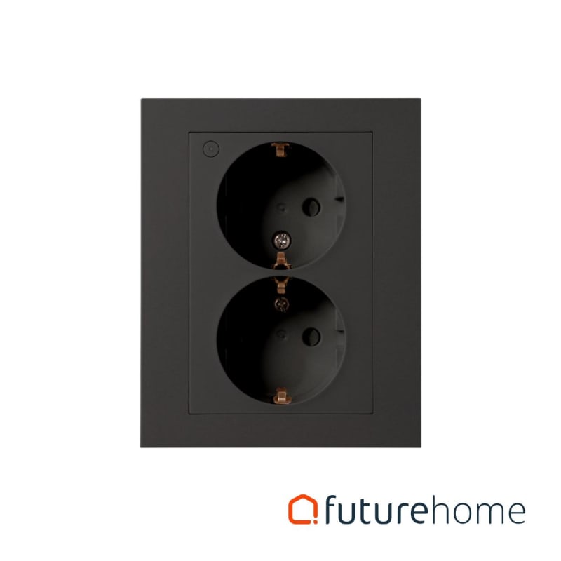 Socket double low ZigBee 3.0 black (FH9045)